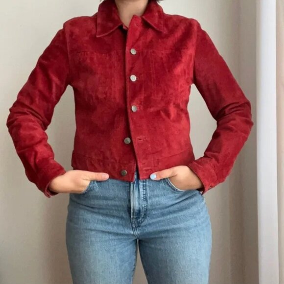 Vintage Jacob Suede Cropped Jacket Size M - Picture 2 of 12